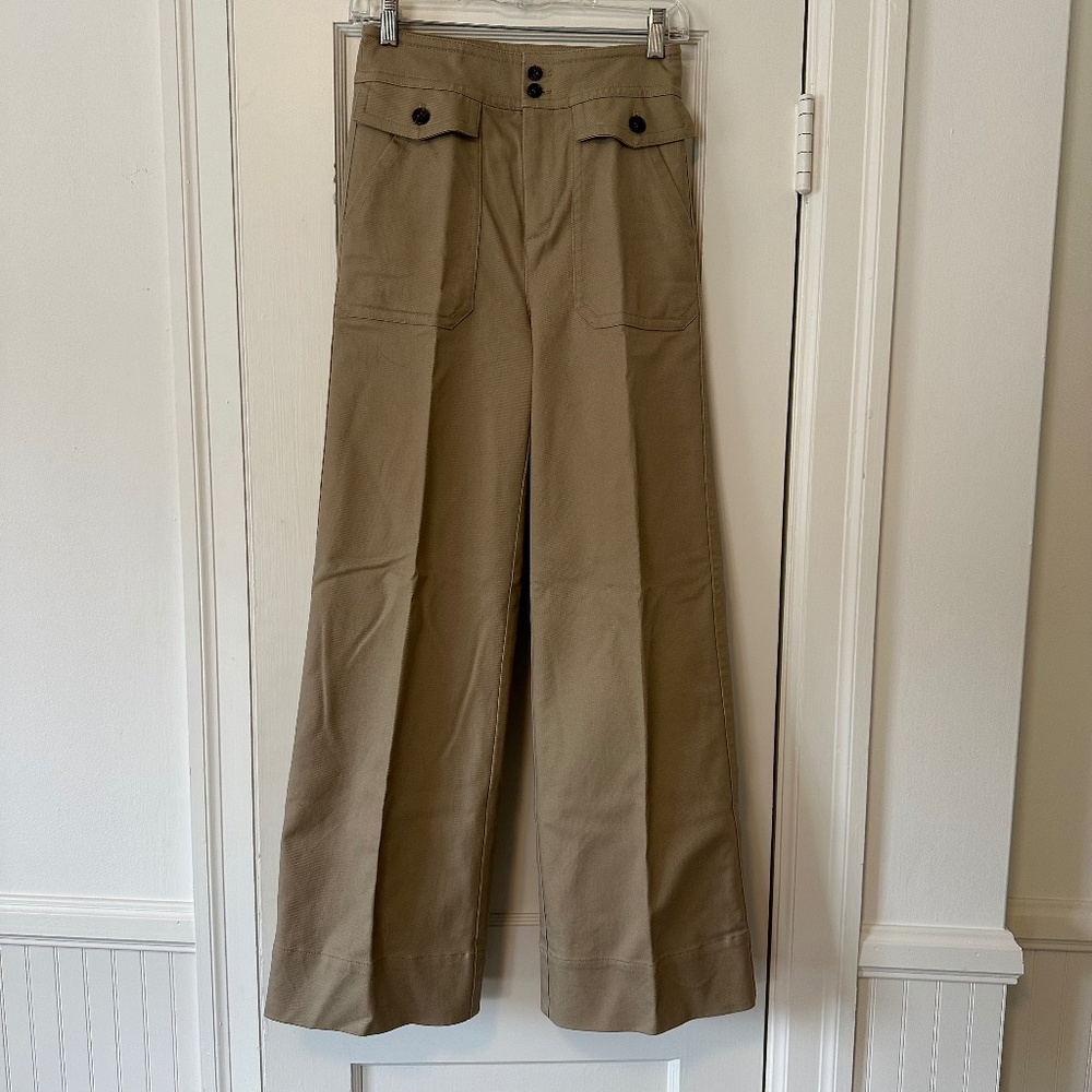 J Crew Women's High Rise Wide Leg Trousers Size 0